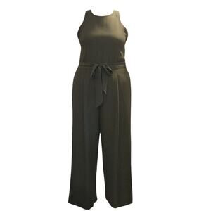 Banana Republic Jumpsuit Cropped Wide-Leg, olive green, size 10